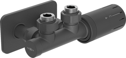 Mexen G05 ъглов термостатичен комплект с капак S, Duplex, DN50, антрацит - W907-958-910-66