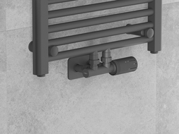 Mexen G05 ъглов термостатичен комплект с капак S, Duplex, DN50, антрацит - W907-958-910-66