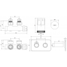 Mexen G05 термостатичен комплект под ъгъл с S-капак, Duplex, DN50, черен - W907-958-910-70