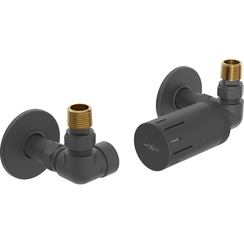 Mexen G05 комплект термостатичен аксиален с покритие R, антрацит - W903-958-904-66