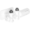 Mexen G05 термостатичен комплект ъглов/прав с облицовка S, Duplex, DN50, бял - W908-958-910-20