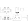 Mexen G05 ъглов/прав термостатичен комплект с декоративна капачка S, Duplex, DN50, антрацит - W908-958-910-66