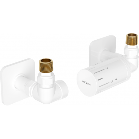 Mexen G05 термостатичен комплект осев с декоративни капачки S, бял - W903-958-909-20