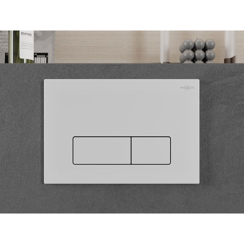 Mexen Fenix 13 бутон за промиване Slim, бял мат - 601320