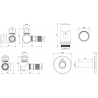 Mexen G00 комплект с термостат осов и аксесоар R, черен - W903-900-904-70