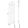 Mexen Pino електрически радиатор с поставки за кърпи 1405 x 347 mm, 250 W, черен - W301-1405-347-00-70