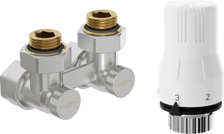 Mexen G02 двутръбен термостатичен комплект DN50, ъглов 1/2"x16 mm, никел - W911-016-928-01