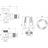 Mexen G01 комплект ъглов термостатичен, никел - W913-012-918-01