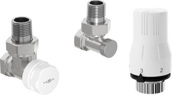 Mexen G02 ъглов термостатичен комплект, никел - W913-012-928-01