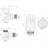 Mexen G03 термостатичен ъглов комплект, никел - W913-012-938-01