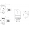Mexen G04 ъглов термостатичен комплект, никел - W913-012-948-01
