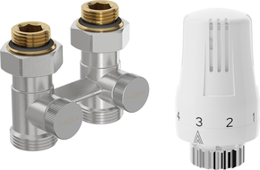 Mexen G01 двутръбен термостатичен комплект DN50, прав 1/2"x3/4", никел - W912-012-918-01