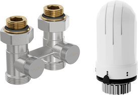 Mexen G03 двутръбен термостатичен комплект DN50, прав 1/2"x3/4", никел - W912-012-938-01