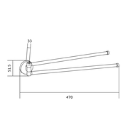 Mexen Remo двойна въртяща се закачалка за кърпи, бяла - 70507255-20