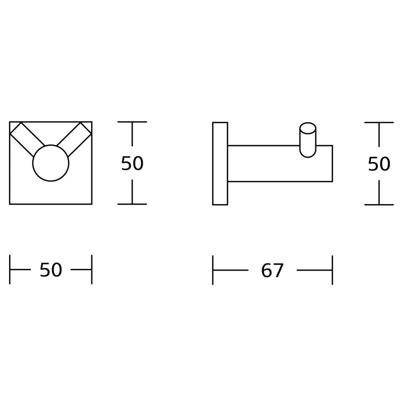 Mexen двойна закачалка за кърпи, черна - 7081835-70