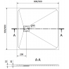 Mexen Bert квадратен душ поддон SMC 90 x 90 cm, сив - 4K619090