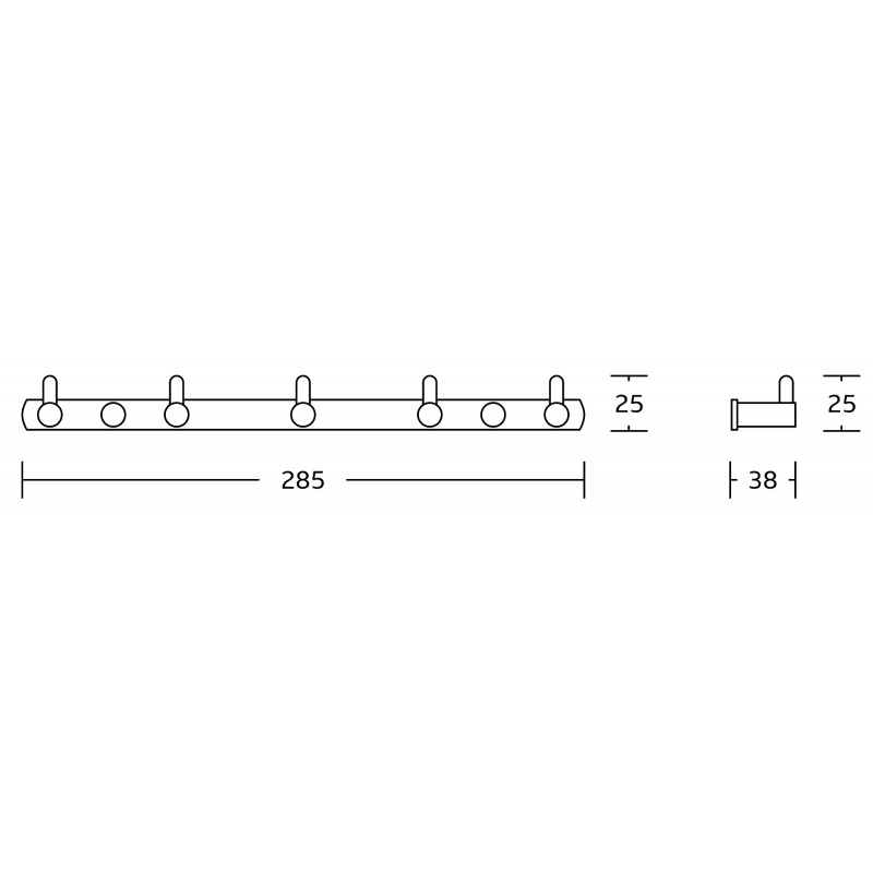 Mexen кука за кърпи с пет държача, черен - 709165-70