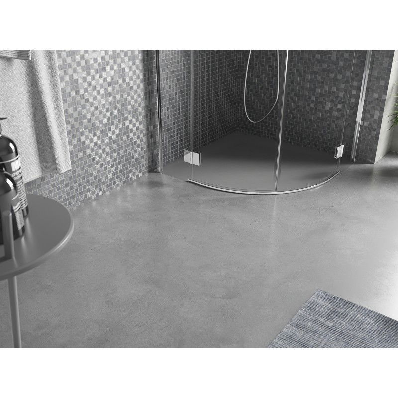 Mexen Bert полукръгъл SMC поддушов корит 90 x 90 см, сив - 4KR619090