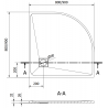 Mexen Bert полукръгъл SMC душ корито 90 x 90 cm, сив - 4KR619090