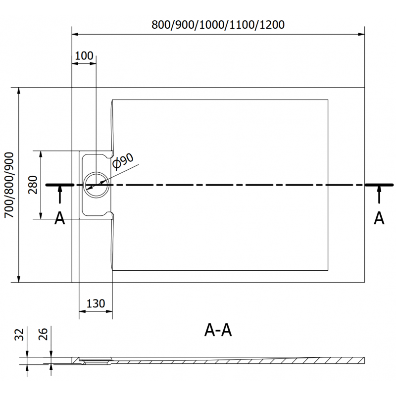 Mexen Otto правоъгълно душово корито SMC 120 x 70 cm, бяло - 4N107012