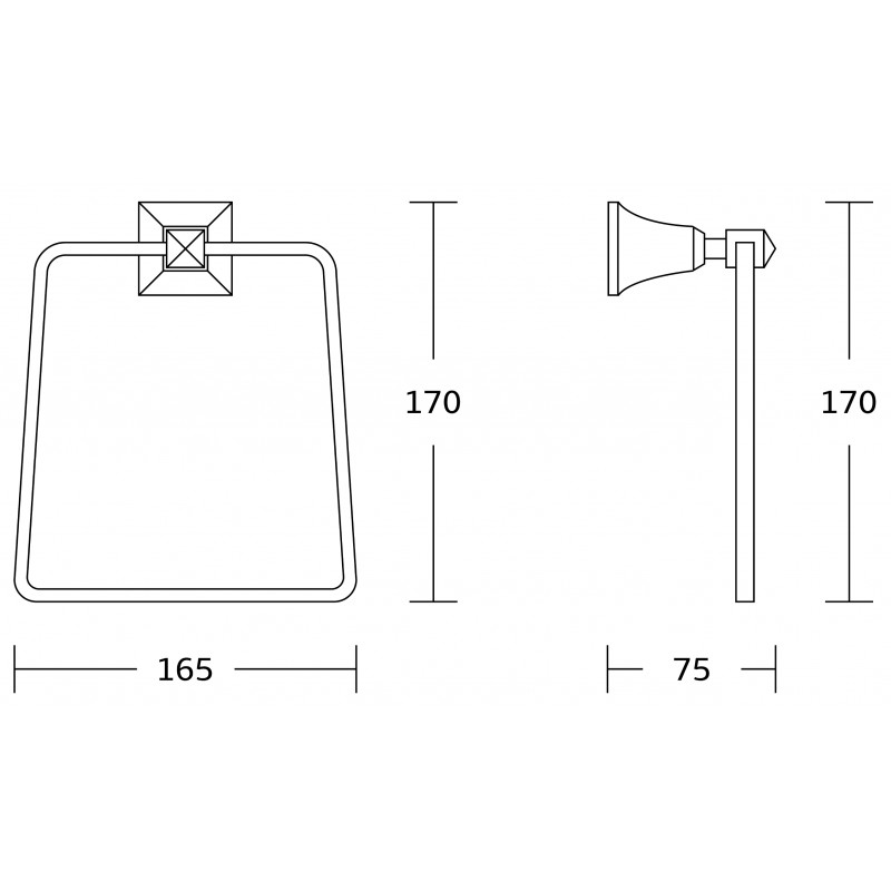 Mexen Dalia закачалка за кърпи, хром - 7017332-00