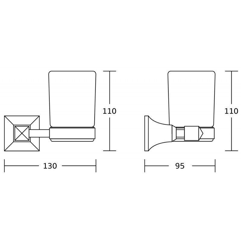 Mexen Dalia държач за четки, златен - 7017338-50