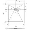 Mexen Stone+ композитен правоъгълен душ панел 80 x 70 см, бял, бял капак - 44107080-W