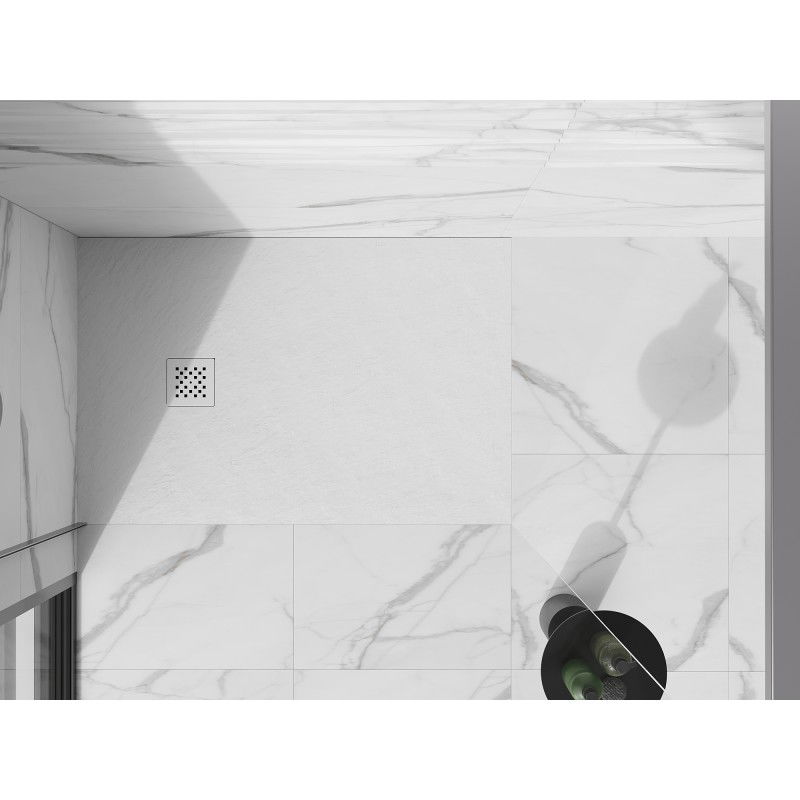 Mexen Stone+ композитен правоъгълен душ корито 120 x 70 см, бял, бял капак - 44107012-W