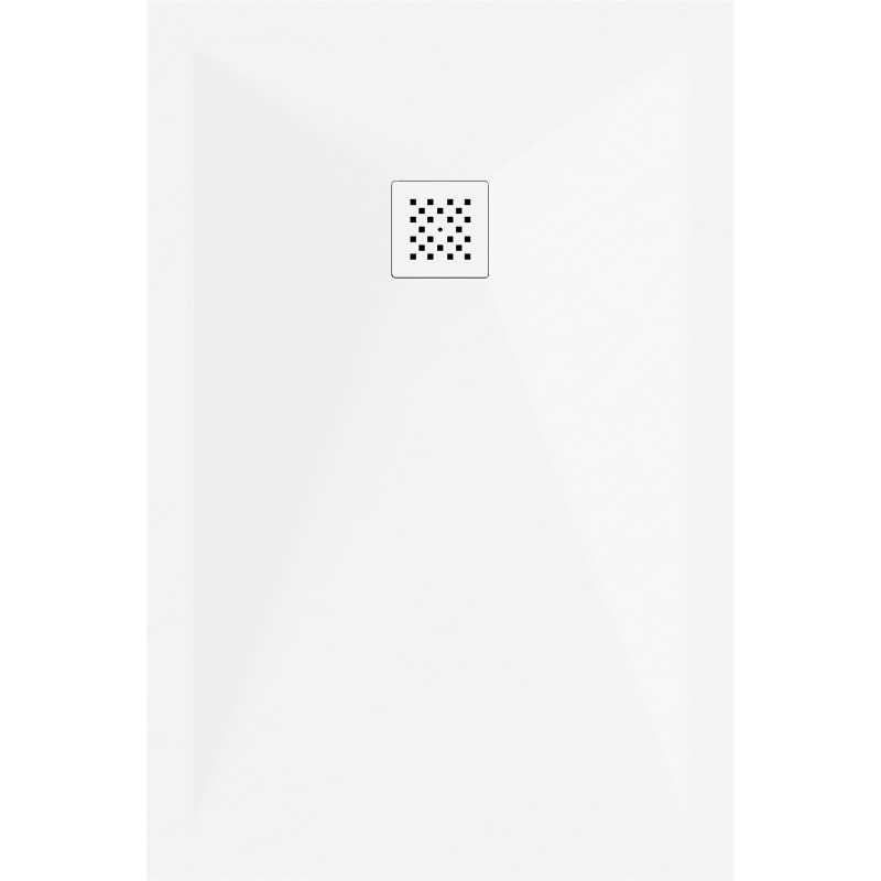 Mexen Stone+ композитен правоъгълен душ корито 120 x 70 см, бял, бял капак - 44107012-W