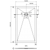 Mexen Stone+ композитен квадратен душ 130 x 70 см, бял, бяла решетка - 44107013-W