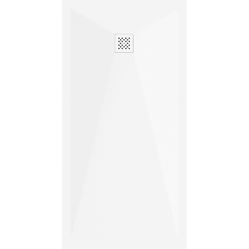 Mexen Stone+ правоъгълна композитна душ табла 160 x 70 см, бяла, бял капак