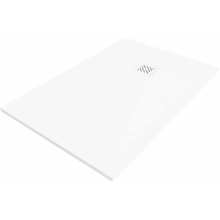 Праваоъгълно композитно корито Mexen Stone+ 120 x 80 см, бяло, бял капак - 44108012-W