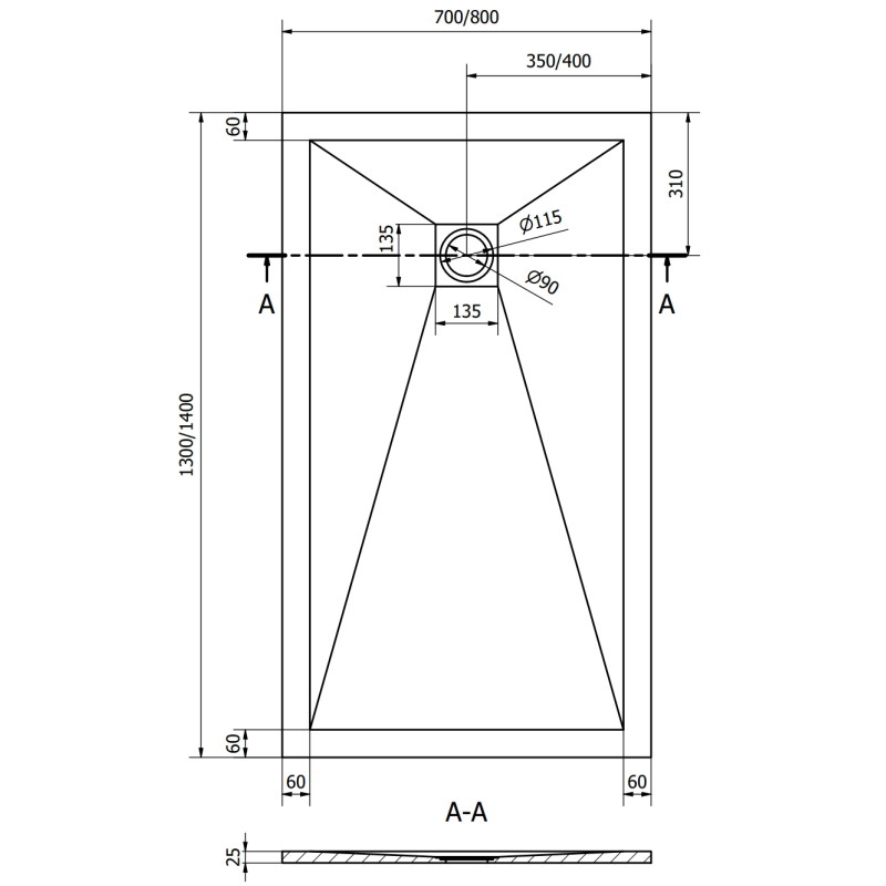 Mexen Stone+ правоъгълно композитно корито за душ 130 x 80 см, бяло, маска бяла