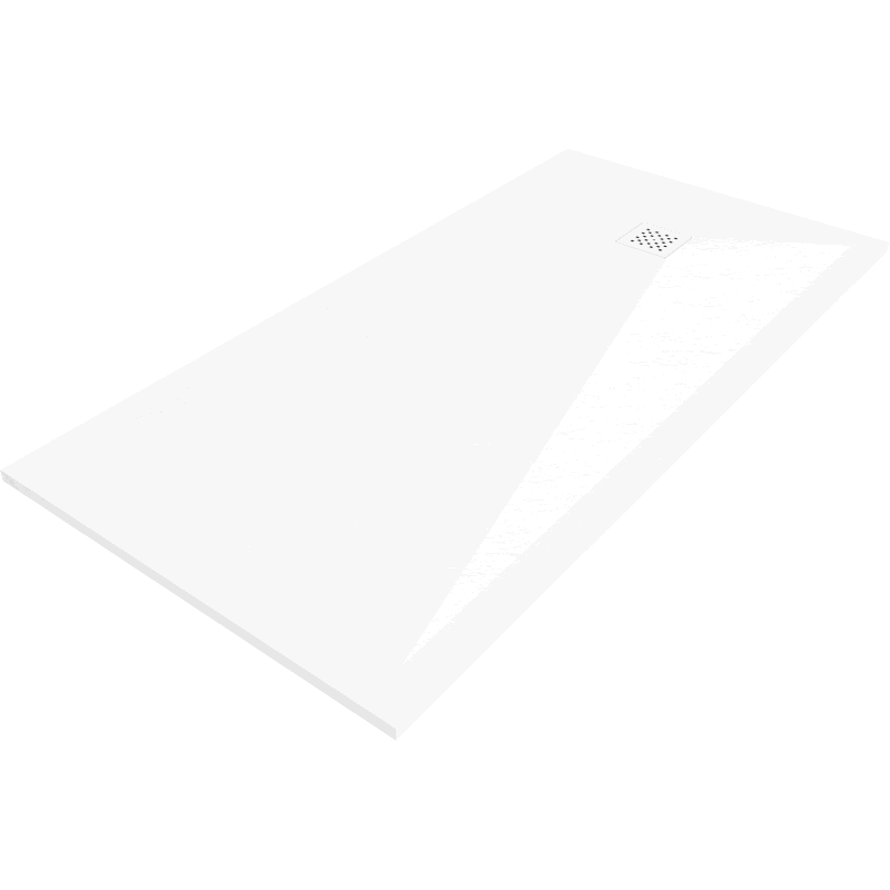Mexen Stone+ правоъгълна композитна поддушова корита 180 x 80 см, бял, бял капак - 44108018-W