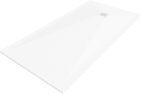 Mexen Stone+ композитен правоъгълен душ корито 180 x 90 см, бял, бяла решетка - 44109018-W