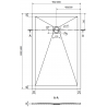 Mexen Stone+ композитен душ кабина правоъгълна 140 x 100 см, бяла, бяла капачка - 44101014-W
