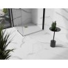 Mexen Stone+ квадратен композитен душ-травачет 80 x 80 см, бял, златна