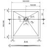 Mexen Stone+ квадратен композитен душ под 90 x 90 см, бял, маска злато - 44109090-G