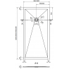 Mexen Stone+ композитен квадратен душ 160 x 100 см, бял, капак злато - 44101016-G