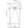 Mexen Stone+ правоъгълна композитна душ кабина 200 x 90 см, бяла, златна