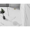 Mexen Stone+ правоъгълна композитна душкабина 140 x 90 см, бяла, златен капак