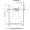 Mexen Stone+ правоъгълно композитно корито за душ 110 x 80 см, бяло, със златен