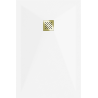 Mexen Stone+ композитен душ с размери 110 x 70 см, бял, златна маска - 44107011-G