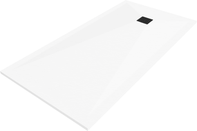 Mexen Stone+ правоъгълно композитно поддушово корито 160 x 80 см, бяло, черен