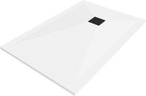 Mexen Stone+ правоъгълна композитна душ кабина 110 x 80 см, бяла, черен капак
