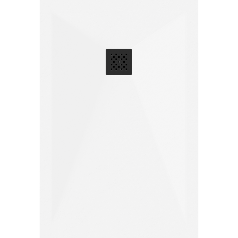 Mexen Stone+ правоъгълно композитно корито 90 x 80 см, бяло, черна маска - 44108090-B