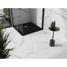Mexen Stone+ Квадратен композитен душов под 80 x 80 см, черен, с позлатен капак