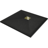 Mexen Stone+ квадратен композитен душ поднос 80 x 80 см, черен, златна скоба