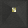Mexen Stone+ композитен квадратен душ кабина 100 x 100 см, черен, капак златен