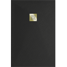 Mexen Stone+ правоъгълна композитна душ корита 140 x 70 см, черна, златен капак